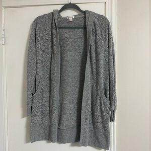 Flirtitude Athlesiure Gray Hooded Cardigan with Pockets Size Small